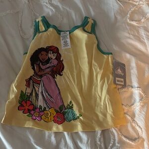 Disney Kids Yellow and Green Tank Top with Characters